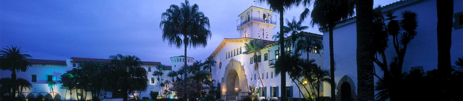 Santa Barbara Courthouse at night